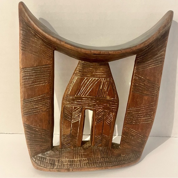 Vintage Utopia, South African Carved Wooden Headrest Neck Rest Pillow - Picture 1 of 9